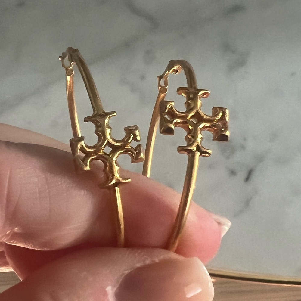Tory Burch gold hoop earrings